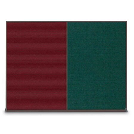 United Visual Products Double Door Radius Corkboard, 60"X36", S UV8004-SATIN-SURF